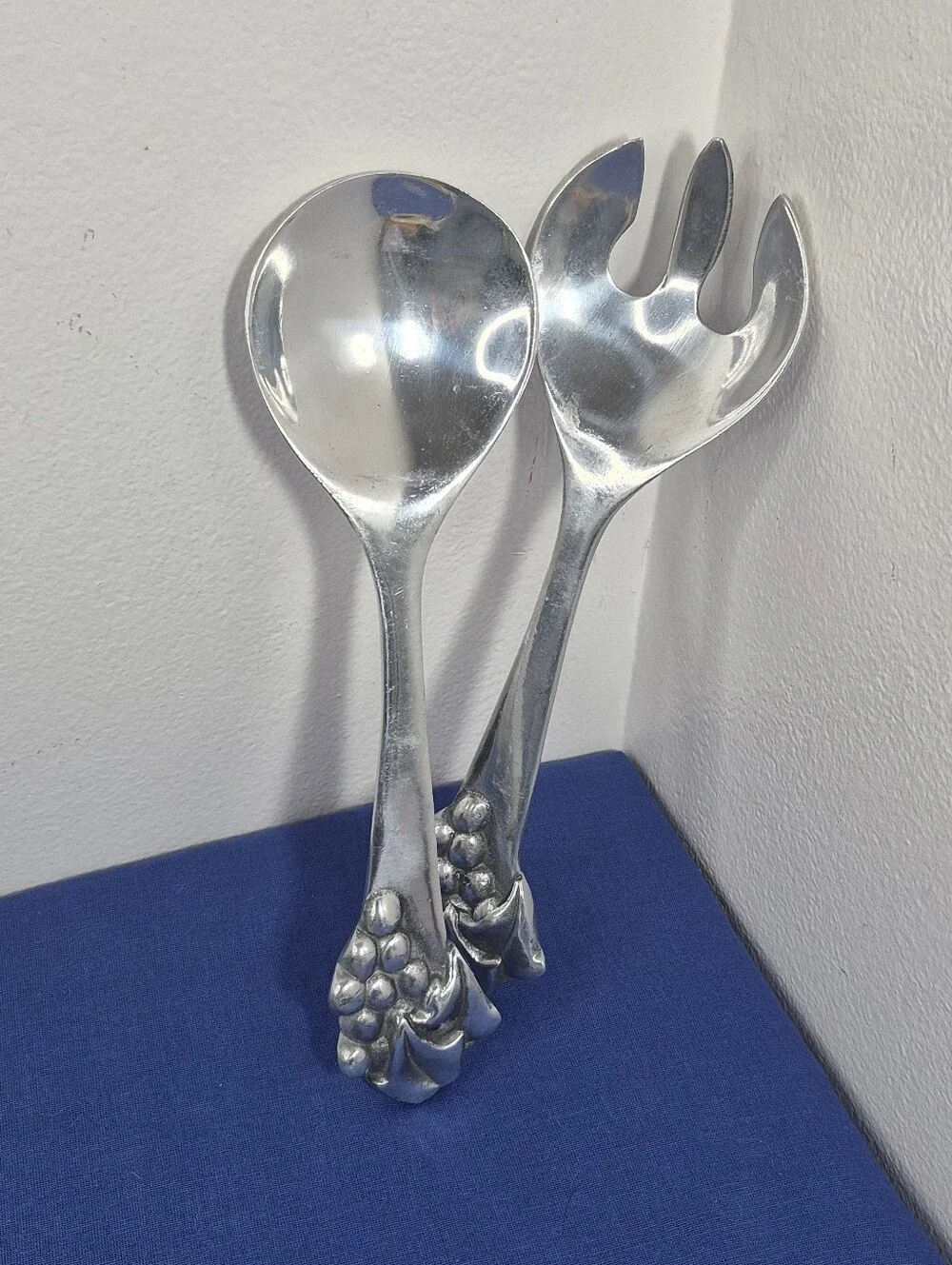 Vintage Arthur Court Aluminum Mariposa Salad Serving Set Fork & Spoon